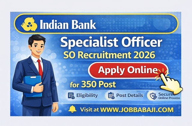 Indian Bank Specialist Officer SO Online Form 2026 Job Banner